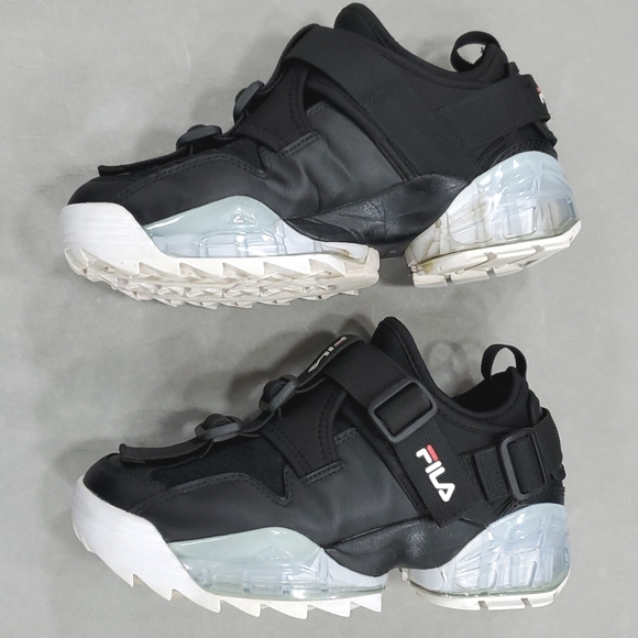 Fila Unit LE platform sneakers women's 8 black leather, mesh scuba like fabric - Picture 5 of 11